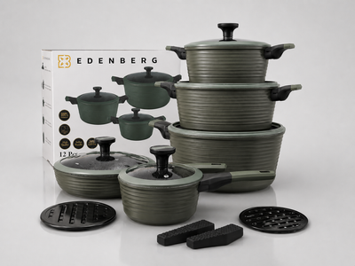 Набір посуду Edenberg EB-5633 з антипригарним мармуровим покриттям для всіх плит EB-5633 фото