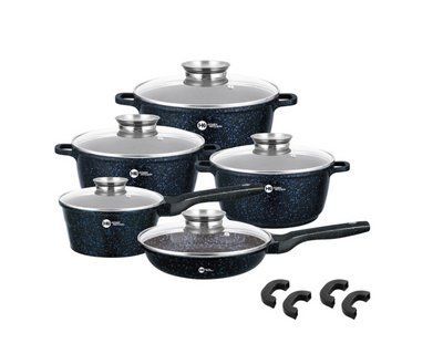 Набір казанів (кастрюль) з гранітним антипригарним покриттям Higher Kitchen HK-305 Набір кухонного посуду HK-305K-Красн фото