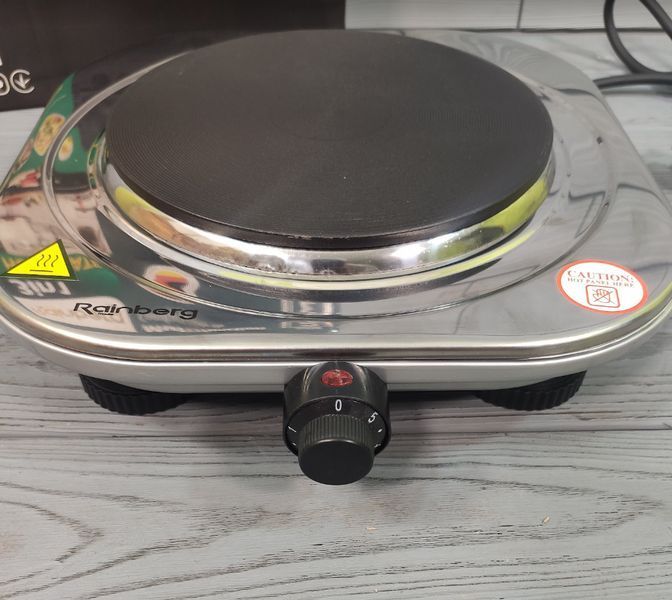 Электроплита одноконфорочная Дисковая Rainberg RB-009 1500 ВТ, мини плита 1 конфорка настольная бытовая RB-009 фото