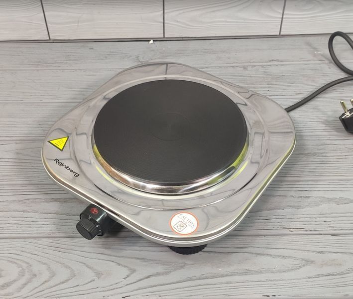 Электроплита одноконфорочная Дисковая Rainberg RB-009 1500 ВТ, мини плита 1 конфорка настольная бытовая RB-009 фото