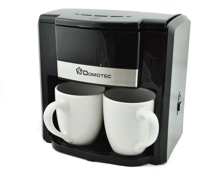 Кофемашина чорна/червона DOMOTEC MS-0708/0705 крапельна 500 Вт з двома керамічними чашками по 150 мл 0708 фото