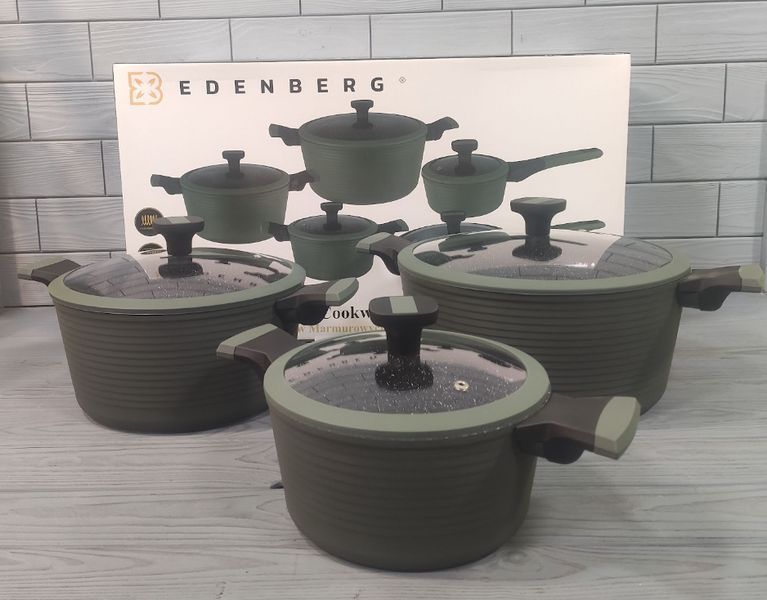 Современный набор кухонной посуды Edenberg EB-5633 из 12 предметов с мраморным покрытием EB-5633 фото