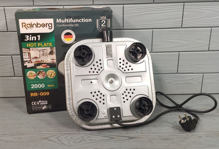 Электроплита одноконфорочная Дисковая Rainberg RB-009 1500 ВТ, мини плита 1 конфорка настольная бытовая RB-009 фото