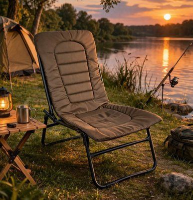Складане рибальське крісло Vista Comfort хакі 92&times;45&times;50 см для кемпінгу V-5066 фото