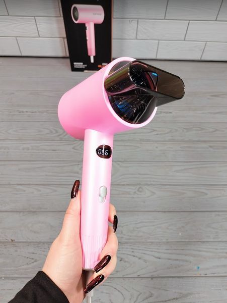 Профессиональный фен для волос Rainberg RB-2253 12000W с датчиком температуры / Мощный фен для волос RB-2253-сер фото
