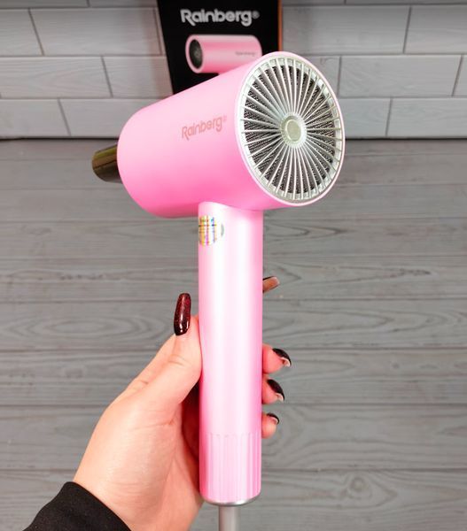 Профессиональный фен для волос Rainberg RB-2253 12000W с датчиком температуры / Мощный фен для волос RB-2253-сер фото