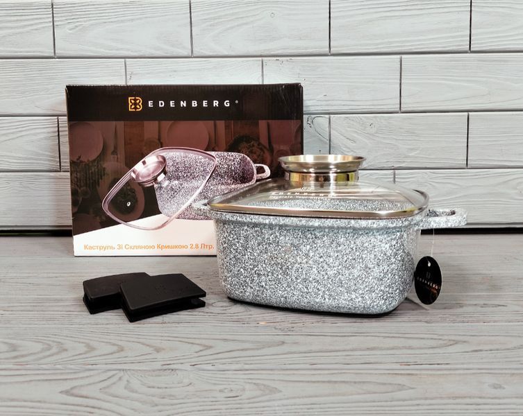 Кастрюля - казан 2,8л / 20см Edenberg EB-3971 с гранитным антипригарным покрытием и крышкой EB-3971 фото