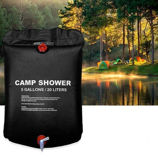 Подвесной душ Camp Shower 20л для кемпинга и дачи / Резиновый душ пакет для туризма GR-6157 фото