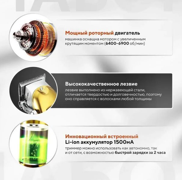 Машинка бездротова для стриження волосся VGR V-652/Теммер для бороди бритва багатофункціональна V-652 фото