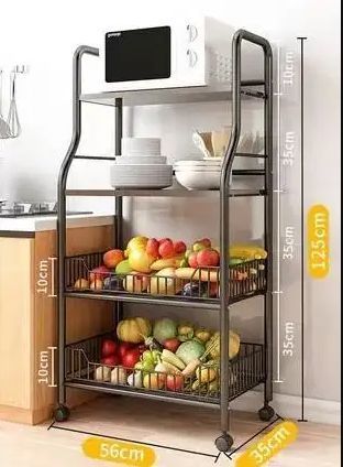 Багатофункціональна етажерка з кошиками на коліщатках 4 яруси 56*35*125 см/Полиця-стелаж M50213-M M50213-M фото