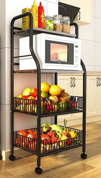 Багатофункціональна етажерка з кошиками на коліщатках 4 яруси 56*35*125 см/Полиця-стелаж M50213-M M50213-M фото