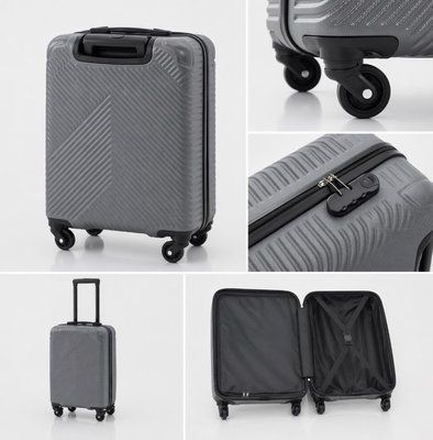 Дорожня валіза S Travel World R33422S-GR сіра з телескопічною ручкою та колесами ABS-пластик R33422S-GR (Серый) фото