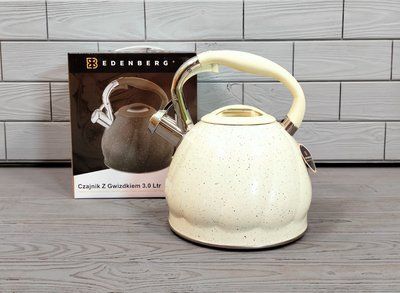 Чайник со свистком из нержавеющей стали 3л Edenberg EB-1904 / Чайник для плиты EB-1904-черн фото