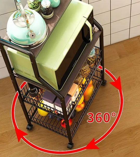 Багатофункціональна етажерка з кошиками на коліщатках 4 яруси 56*35*125 см/Полиця-стелаж M50213-M M50213-M фото