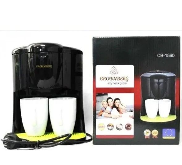 Кофеварка капельная Crownberg CB-1560 + 2 чашки 600 Вт 1560 фото