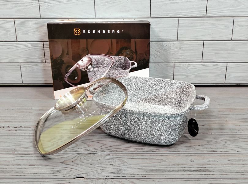 Казан квадратний Edenberg EB-3973 4,4 л * 24 см з кришкою, гранітне антипригарне покриття EB-3973 фото