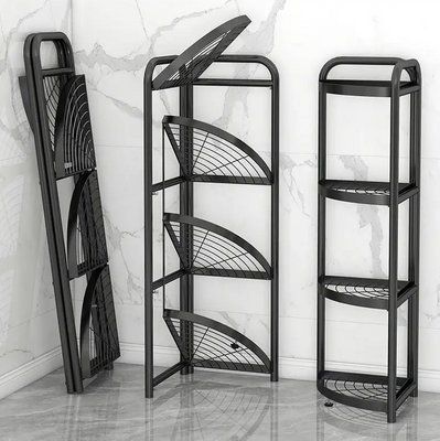 Стелаж універсальний кутовий складаний, металева полиця 51&times;35&times;120 см для дому та офісу M50285 фото