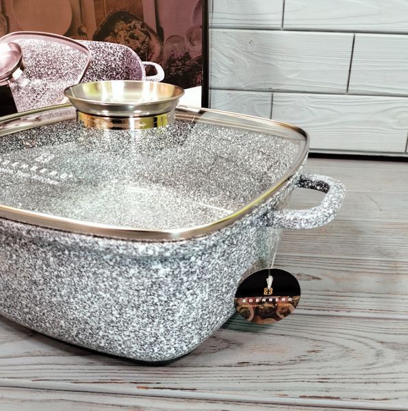 Казан квадратний Edenberg EB-3974 5,5 л * 26 см з кришкою, гранітне антипригарне покриття EB-3974 фото