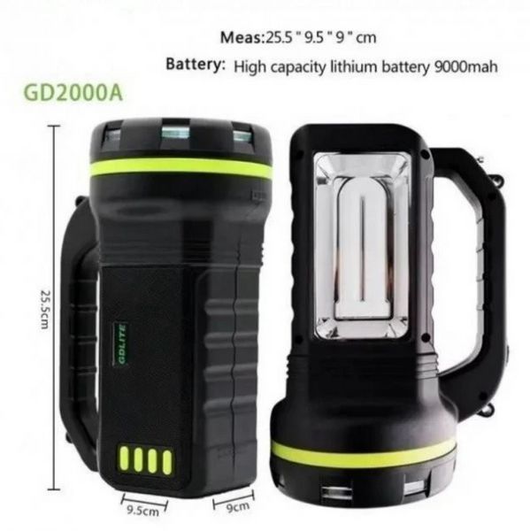 Фонарь кемпинговый аварийный -&nbsp;Power Bank, bluetooth колонка с солнечной панелью&nbsp;+3 лампы GDLITE GD-2000A GD-2000A фото