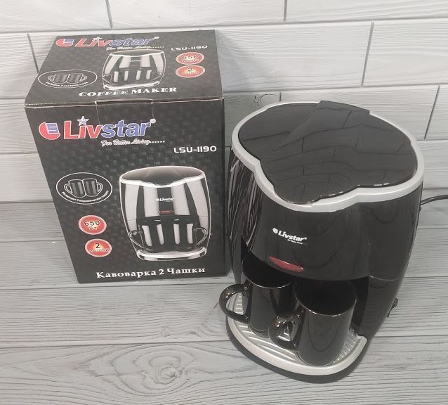 Кофеварка капельная Livstar LSU-1190 + 2 чашки 650 Вт Кофемашина LSU-1190 фото