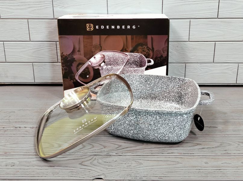 Казан квадратний Edenberg EB-3974 5,5 л * 26 см з кришкою, гранітне антипригарне покриття EB-3974 фото