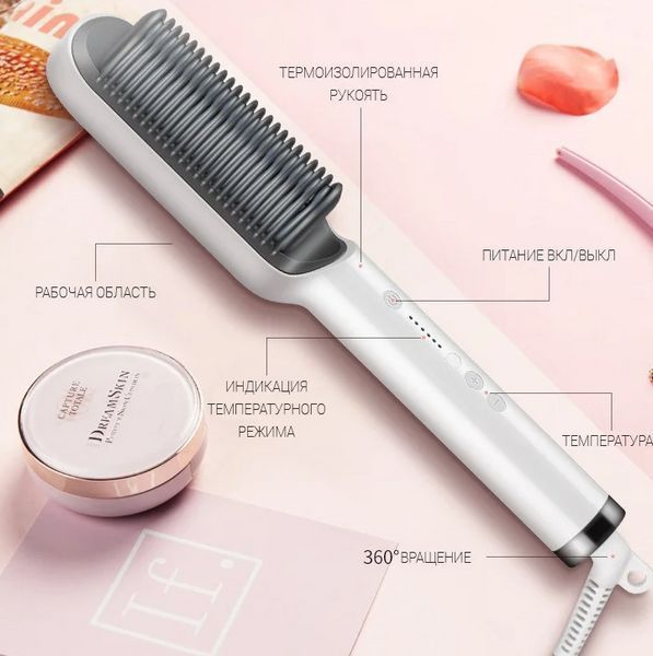 Расчёска - выпрямитель для укладки волос Hair Straightener HQT-908/909 HQT-908/909 фото