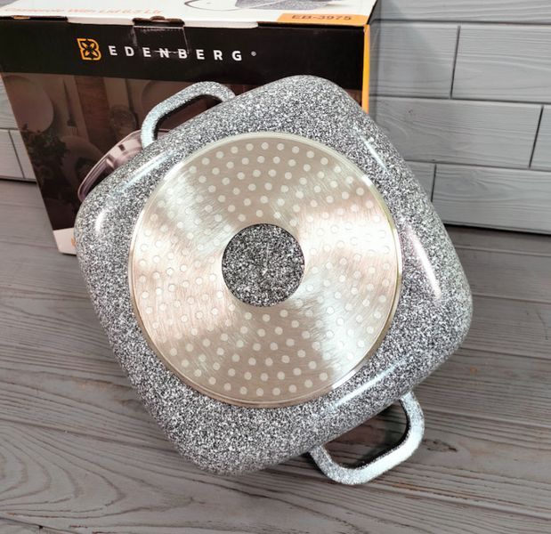 Казан квадратний Edenberg EB-3975 6,5 л * 28 см з кришкою, гранітне антипригарне покриття EB-3975 фото