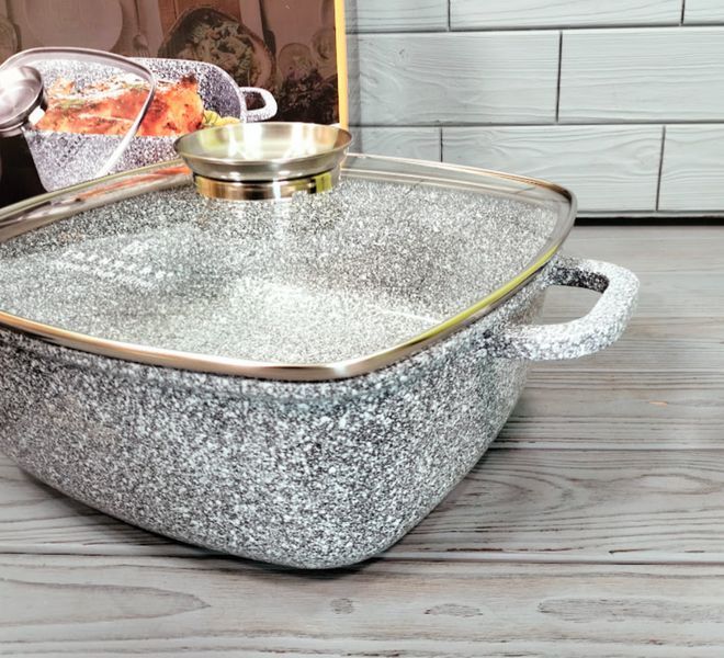 Казан квадратний Edenberg EB-3975 6,5 л * 28 см з кришкою, гранітне антипригарне покриття EB-3975 фото