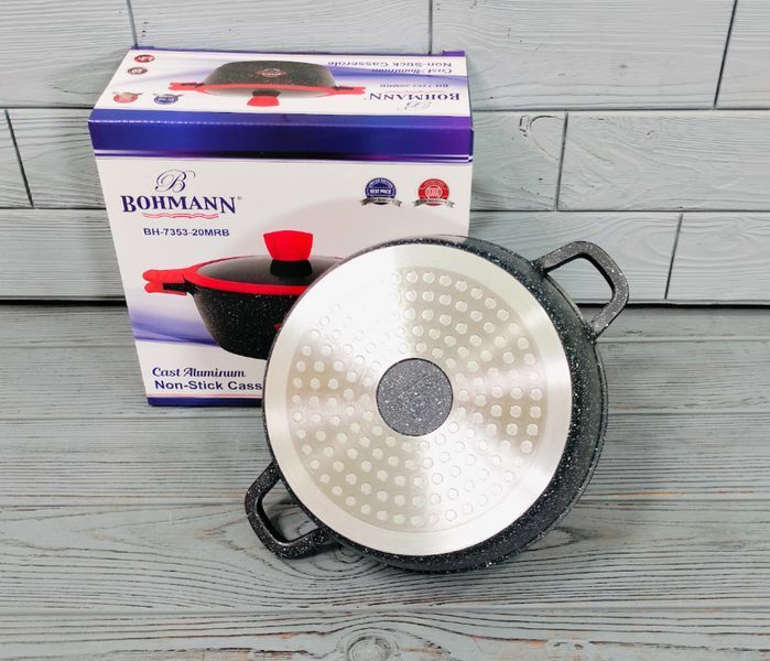Каструля &mdash; казан 2,2л / 20см Bohmann BH-7353-20MRB з мармуровим покриттям / Каструля з антипригарним покриттям BH-7353-20MRB фото