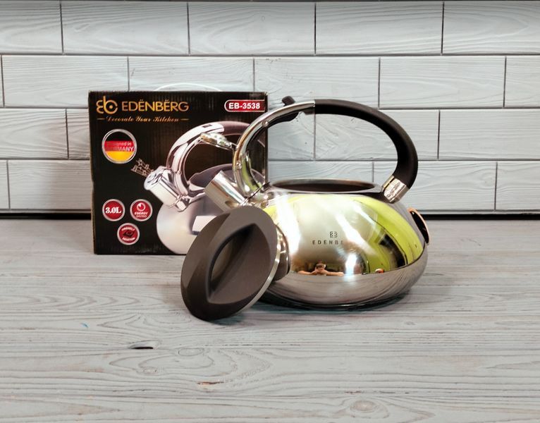 Чайник для плити Edenberg EB-3538 3 л коричневий із чорним дизайном ручки EB-3538-коричн фото