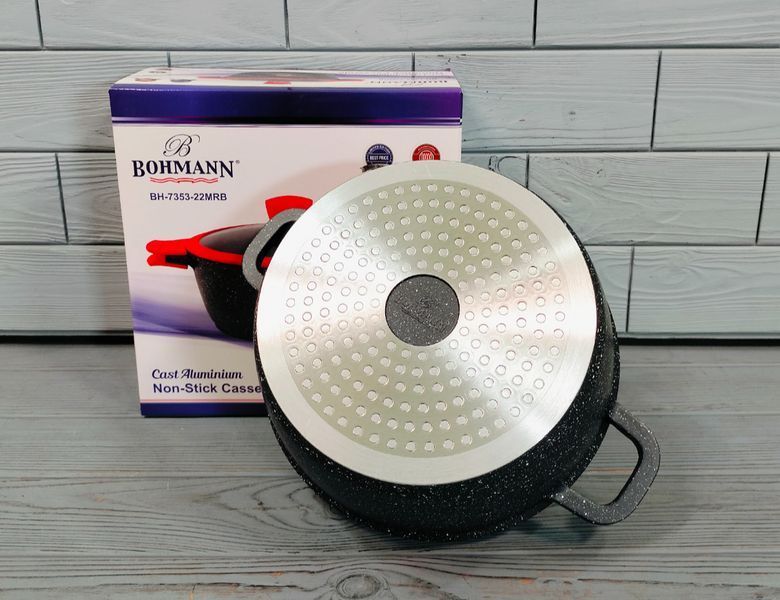 Каструля &mdash; казан 3л / 22см Bohmann BH-7353-22MRB з мармуровим покриттям / Каструля з антипригарним покриттям BH-7353-22MRB фото