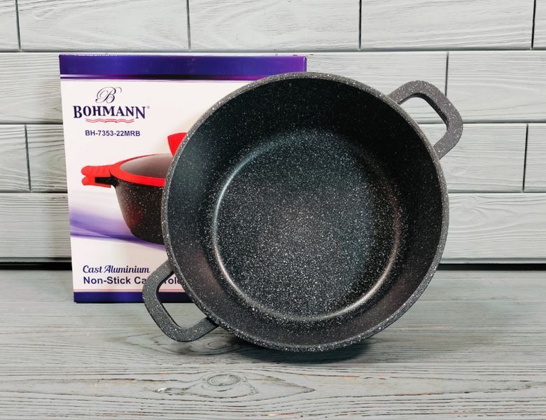 Каструля &mdash; казан 3л / 22см Bohmann BH-7353-22MRB з мармуровим покриттям / Каструля з антипригарним покриттям BH-7353-22MRB фото