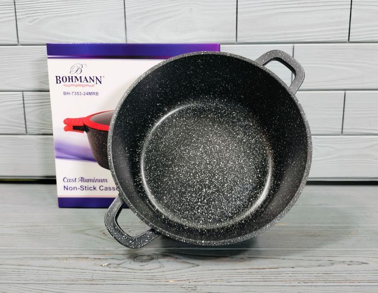 Каструля &mdash; казан 3,9л / 24см Bohmann BH-7353-24MRB з мармуровим покриттям / Каструля з антипригарним покриттям BH-7353-24MRB фото