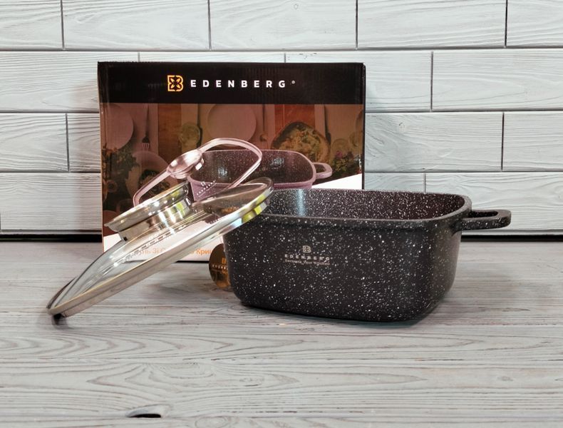 Кастрюля - казан 3,7л / 22см Edenberg EB-8112 с мраморным антипригарным покрытием и крышкой EB-8112 фото