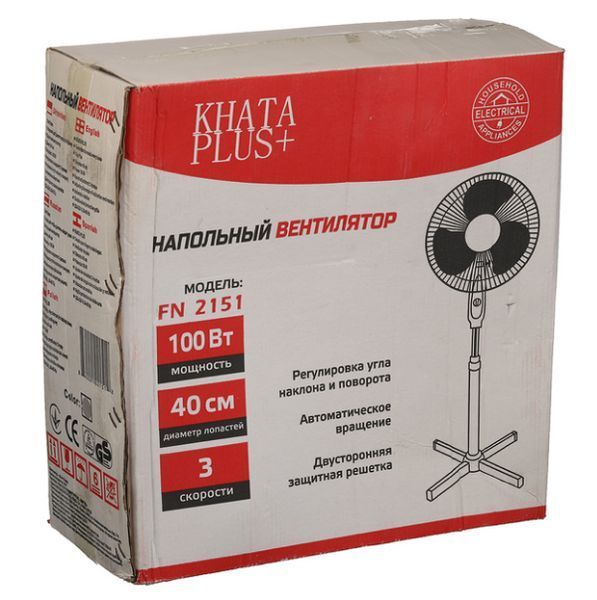 Напольный вентилятор KHATA PLUS 2151 A FN, 3 скорости, тихая работа 2151 A FN фото