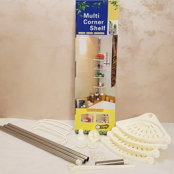 Кутова полиця для ванної кімнати Multi Corner Shelf, висота 2.6 м MCS-2.6 фото