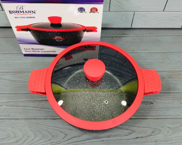 Каструля &mdash; казан 5л / 26см Bohmann BH-7353-26MRB з мармуровим покриттям / Каструля з антипригарним покриттям BH-7353-26MRB фото