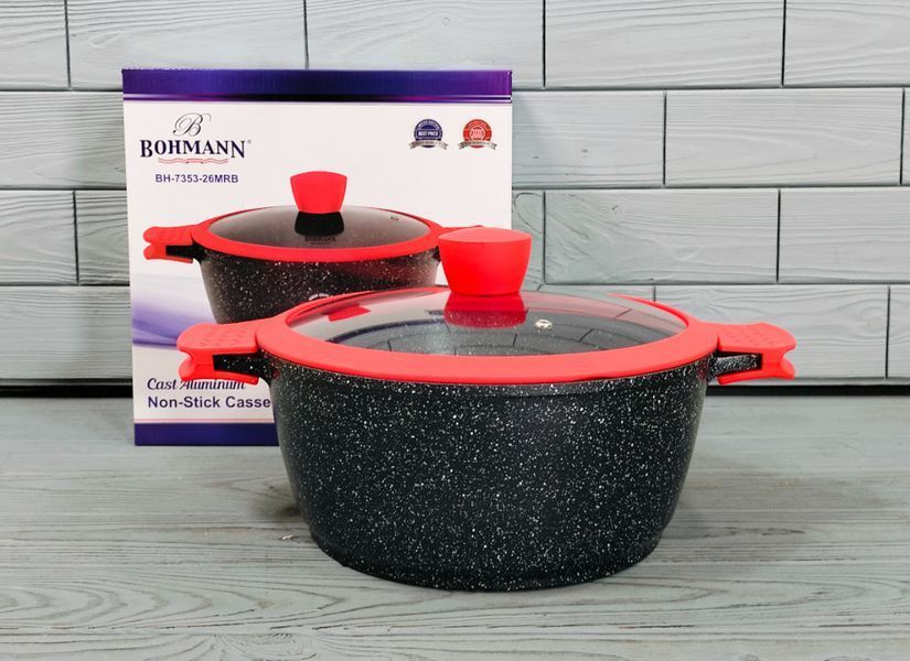 Каструля &mdash; казан 5л / 26см Bohmann BH-7353-26MRB з мармуровим покриттям / Каструля з антипригарним покриттям BH-7353-26MRB фото