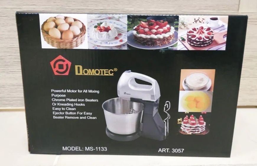Миксер электрический с металлической чашей DOMOTEC MS-1133 1133 фото