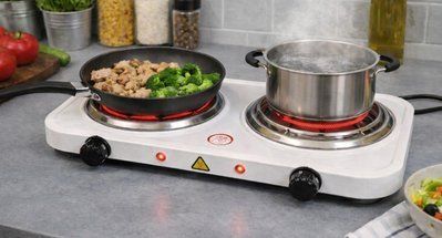 Двухконфорочная электрическая плита переносная SHot Plate JX-2020B 2000W / Спиральная электроплитка настольная JX-2020B фото