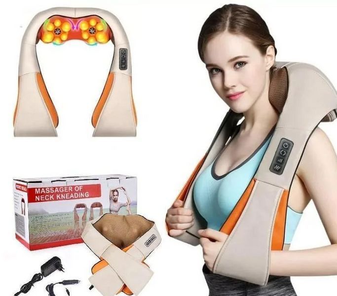 Роликовий масажер для тіла з підігрівом Shiatsu Massager of Neck Kneading WM-003 фото
