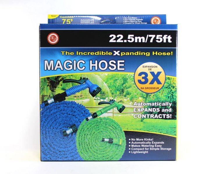 Шланг для поливу X-Hose 22.5 м з розпилювачем, садовий шланг, поливальний шланг для саду X HOSE 22.5 фото