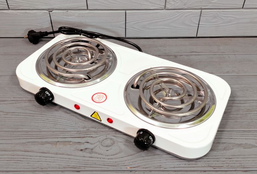 Двухконфорочная электрическая плита переносная SHot Plate JX-2020B 2000W / Спиральная электроплитка настольная JX-2020B фото
