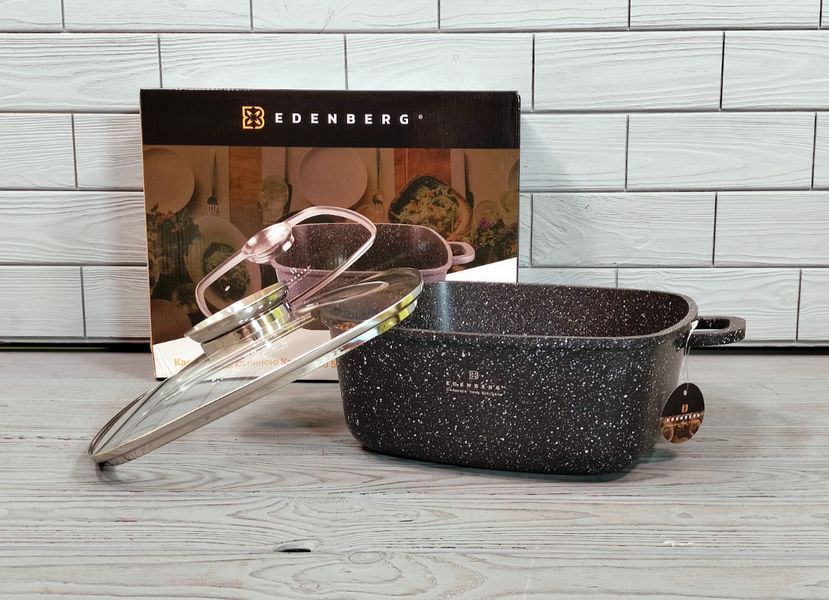 Кастрюля - казан 6.5л / 28см Edenberg EB-8115 с мраморным антипригарным покрытием и крышкой EB-8115 фото
