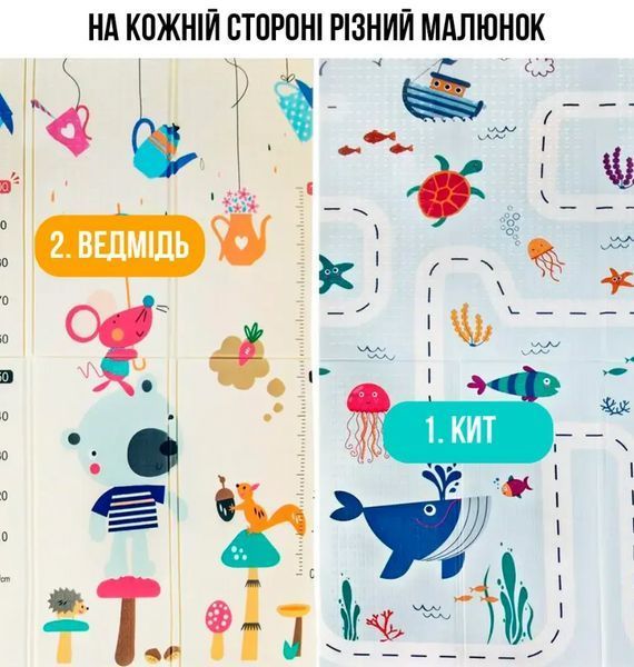 Дитячий ігровий двобічний килимок "КІТ дорога &mdash; МІШКА" 2 м*1,8 м (товщина-1см) M-14811 M-14811 фото
