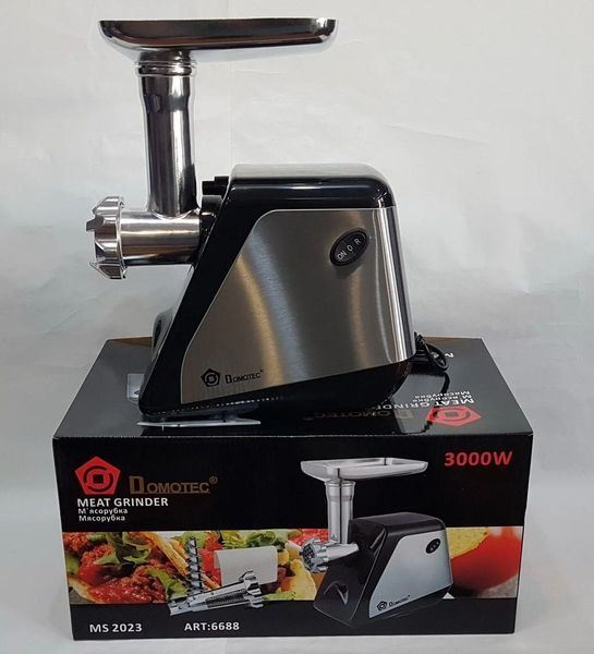 Мясорубка 3000W с насадками для томатов и колбасных изделий DOMOTEC MS-2023 (функция реверс) 2023 фото