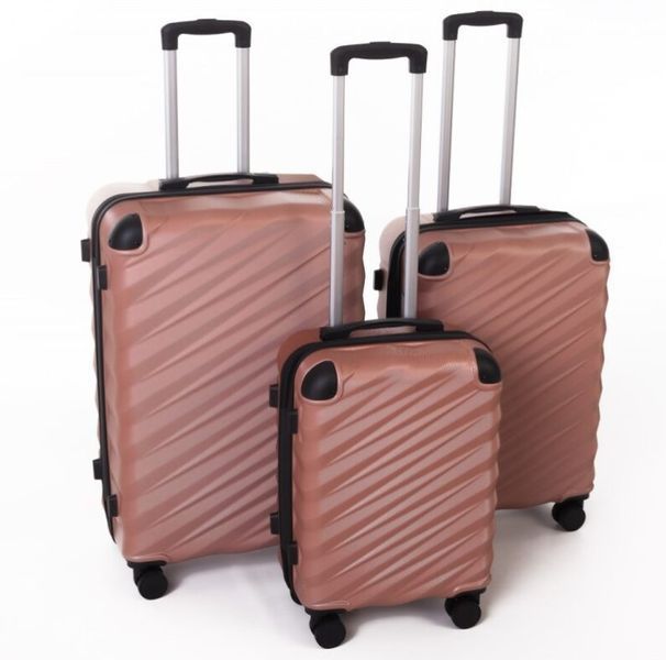 Комплект валіз 3 в 1 Travel World R37244-RG рожеве золото ABS-пластик для подорожей R37244-RG фото