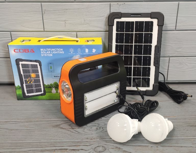 Солнечная станция / Фонарь-светильник аккумуляторный с PowerBank + 2 лампочки COBA CB-999A CB-999A фото