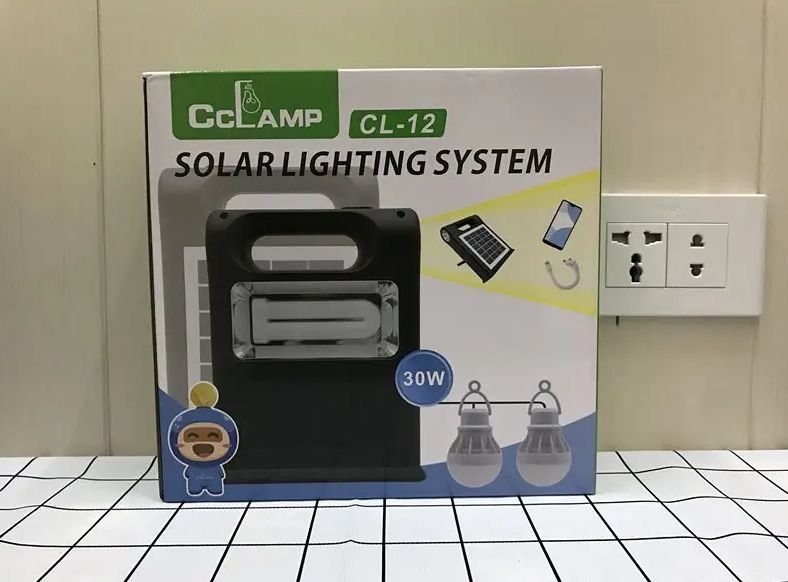 Фонарь кемпинговый с функцией Power Bank и солнечной панелью + 2 лампочки CL-12 / Мощный фонарик аварийный CL-12 фото
