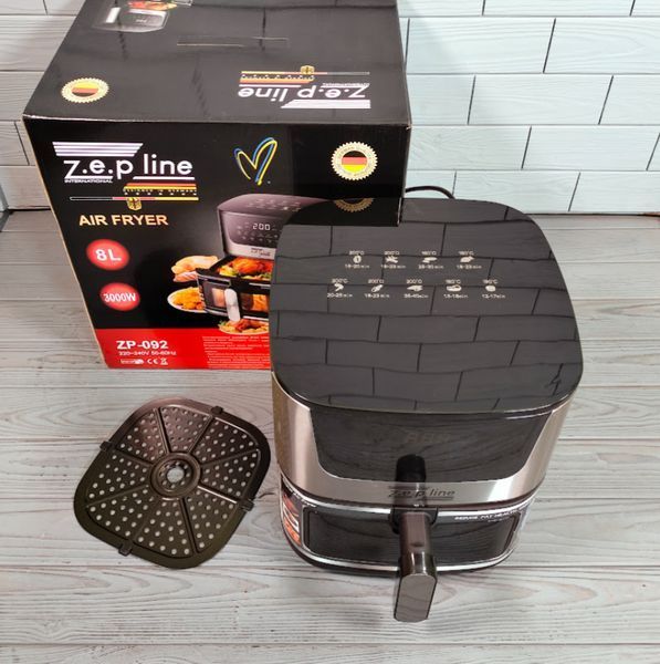 Аерофритюрница Zepline ZP-092 8л 3000W / Безмаслянная электрическая фритюрница ZP-092 фото